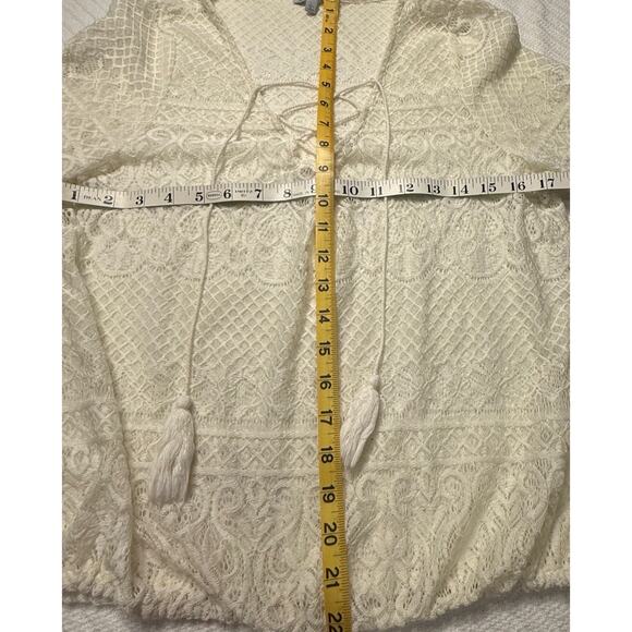 VTG Charlotte Russe Crotchet Prairie‎ Blouse/Bell Sleeve, Y2K Boho Festival LG - Picture 3 of 4